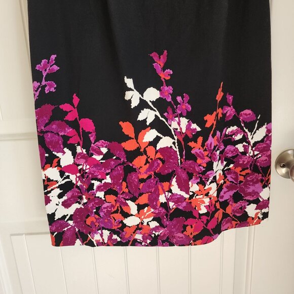 Apt. 9 Black Sleeveless Floral-Print Sheath Dress With Zipper Back & Scoop Neck - Picture 6 of 7